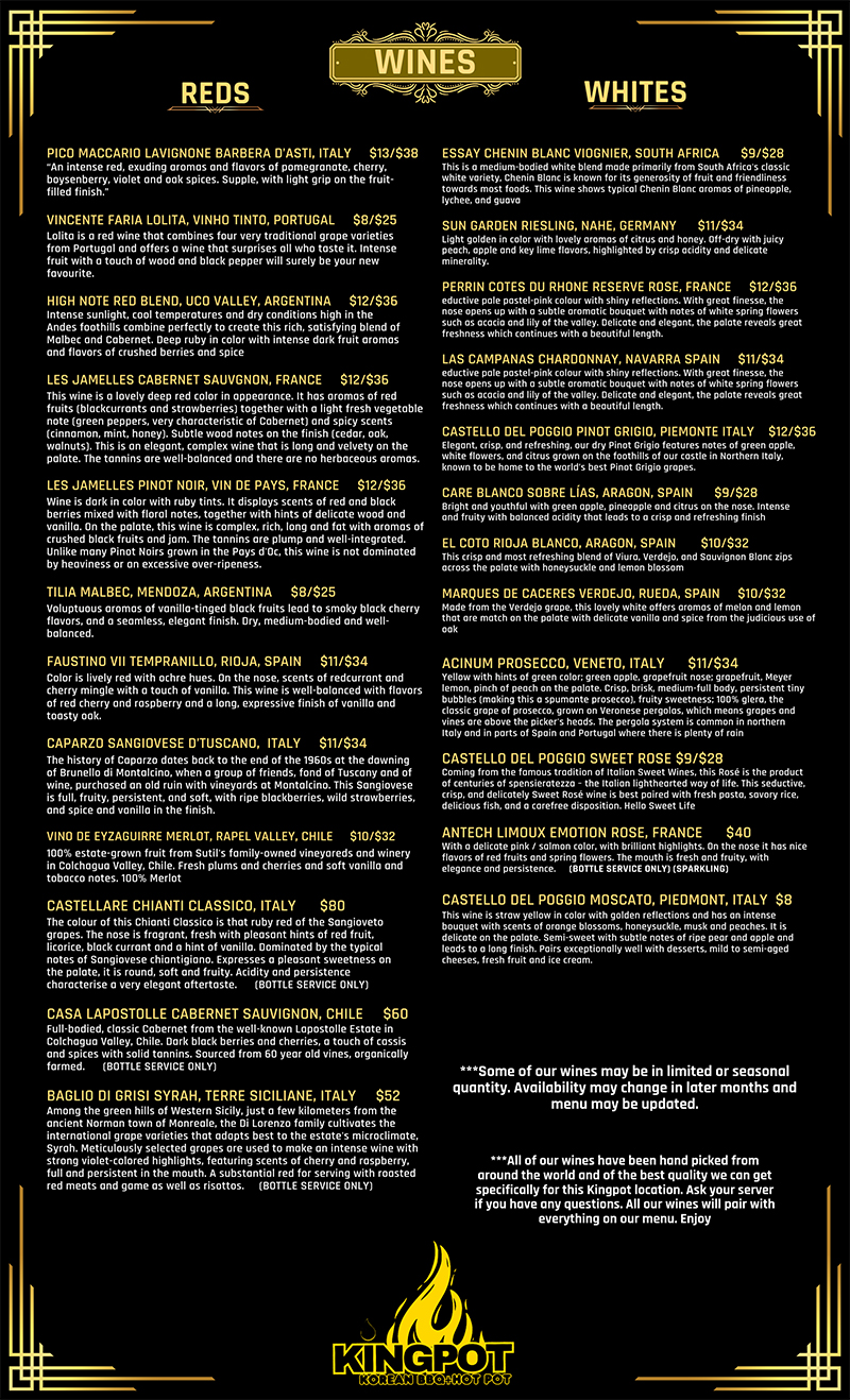 Kingpot Pocatello Korean BBQ & Hotpot Menu 1