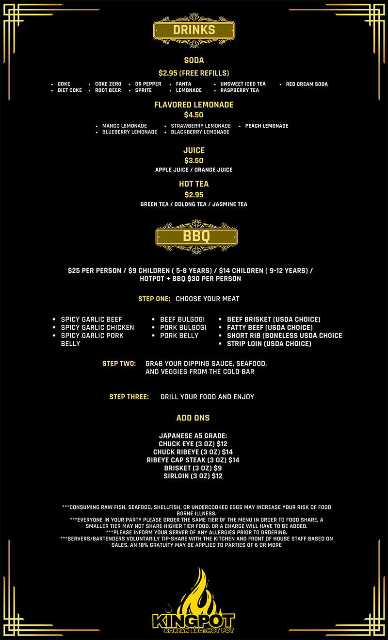Kingpot Pocatello Korean BBQ & Hotpot Menu 3